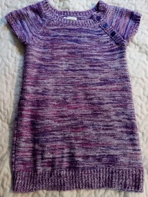 CRAZY 8 TALLA 4(X) TEJIDO PÚRPURA SUÉTER VESTIDO MANGA CORTA JERSEY. Usado en excelente estado, lindo Foto 1 de 4