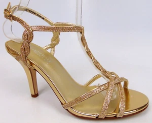 Touch Ups Women's Fran Ankle Strap Evening Heels Sandals, Size 6.0 M, Gold, NEW - Picture 1 of 14