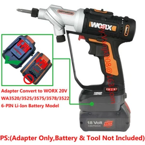Worx Adattatore Utensili Trapano Senza Fili 20V Usato con Batteria Bosch 18V BAT609 Li-Ion - Foto 1 di 4