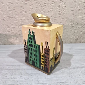 🟢 Aldo Tura Raro Thermos In Pergamena E Ottone Dorato - Imagen 1 de 10