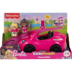 Fisher Price Little People Barbie Convertible Vehicle Car Pink Racing Sports Toy