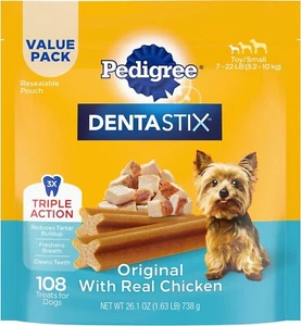 PEDIGREE DENTASTIX Toy/Small Dog Dental-Original Flavor Dental Bones,1.68lb[108] - Picture 1 of 9