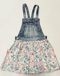 Jordache Girls Blue Jean Denim & Tulle Overalls Small Size Dress New Size M 7-8 - Picture 1 of 8
