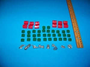 Monopoly Game Pieces (32) Houses (12) Hotels (8) Player Token Pieces Vintage - Picture 1 of 5