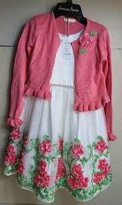 American Princess 2 Pc. Pink/White Coral Dress Sz 6X/7 - Picture 1 of 4