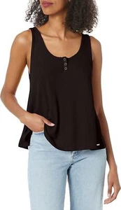 Volcom 286419 Women's Lived in Lounge Thermal Tank Top, Black, Size Small - Picture 1 of 2
