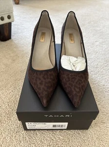 New TA-Dottie Tahari Brown/black Heel shoes - 7.5 M Nice Condition - Picture 1 of 7