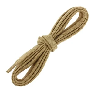 Les Lacets Français. Lacets plats et épais. Sneakers, Coton. Marron sable. -