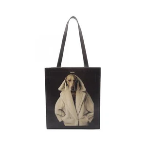 MAX MARA Teddy Dog Tote Bag leather Brown Beige Used Women - Picture 1 of 7