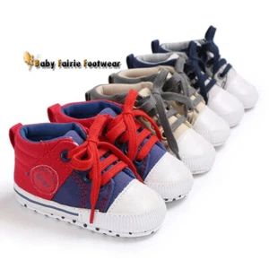 Infant Baby First Walker Girls Boys Canvas 0-18 months Toddler Shoes Size 1 2 3 - Picture 1 of 7
