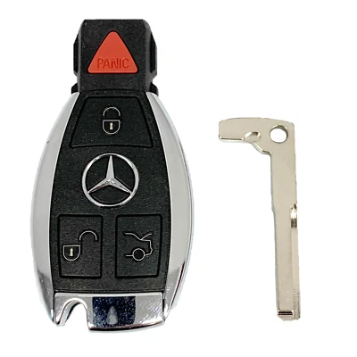 OEM Mercedes Benz Keyless Remote Fob + UNCUT Key IYZDC12K - Image 1 of 3