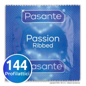 Preservativi Stimolanti Pasante Ribbed Passion Profilattici con Rilievi Box 144 - Foto 1 di 7