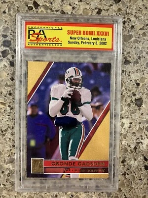 Super Bowl XXXVI PSA Slab Promo Oronde Gasden 2001 Topps Reserve Card Dolphins - Image 1 of 3