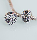New Auth 925 Sterling Silver Charm Bead Fits Fashion Bracelets Abstract Openwork