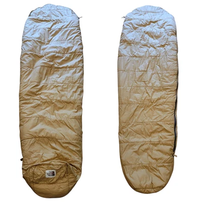 THE NORTH FACE винтажный снежный человек спальный мешок желтовато-коричневый мумия поли заполнения коричневый ярлык - Изображение 1 из 4
