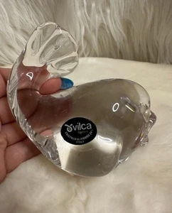 Vintage VILCA ATELIER ITALY Lead Crystal Hand-Blown Whale Figurine w/Label Mint - Bild 1 von 5