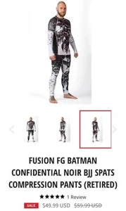 Mens Batman Spats BJJ MMA Jiu Jitsu Spandex Tights Compression Pants XL New $50 - Picture 1 of 6