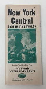 Timetable New York Central August 4 1946 Scenic Water Level Route Steel Fleet - Picture 1 of 3