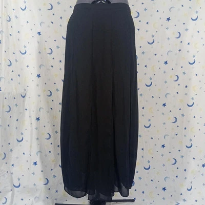 Maxi falda Dawn Joy Evening negra con panel de lavado de autos | Talla 16 Foto 1 de 4