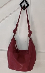 The Sak Deep Red Buttery Soft Pebble Leather Spruce Hobo Shoulder Bag Medium - Picture 1 of 8