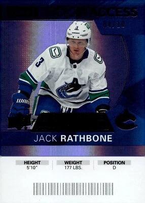 Jack Rathbone - 2020-21 UD Credentials Debut Ticket Access Purple /10 RC #51 - Image 1 of 2