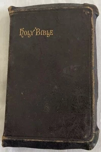 Bible Antique Book Nelson Old & New Testament Leather Binding Early 1900 B1 - Imagen 1 de 17