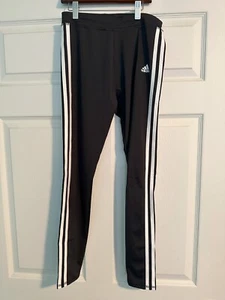 Adidas Climalite Leggings Girls Youth Size 16 Black Elastic Waist Stretch - Picture 1 of 3