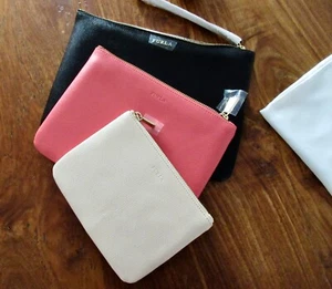 FURLA Handtasche Furla Leather Clutch Bag Purse 3er Set Black,Pink,beige 8051510 - Bild 1 von 5