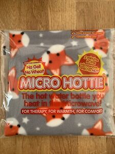 Hotties Grey Fox Fleece  Microwavable Hot Water Bottle Micro Hottie-New design