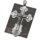 Pendant with Jesus Christ Cross of Silver 925 from Jerusalem Holy Land 2"/5.3cm