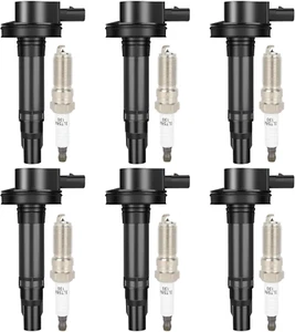 UF553 6 Ignition Coils with 6 Iridium Spark Plugs for Ford for Lincoln Edge Flex - Picture 1 of 9