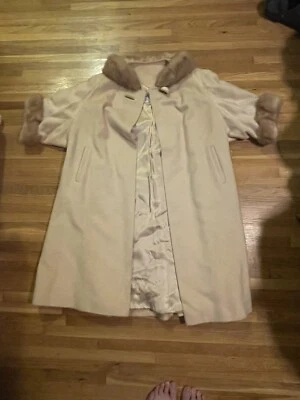 Abrigo Forstmann Vintage Lana Tostada Visón Piel Borde Guisante Talla 8 Bellevue Shop Foto 1 de 4