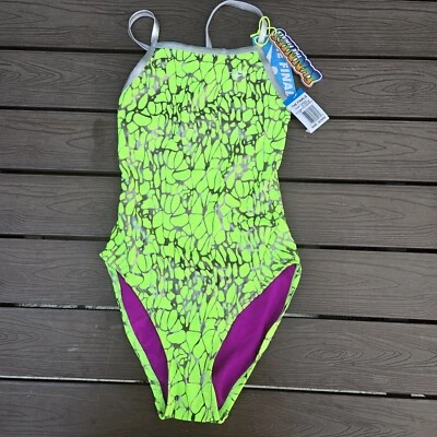 TYR The Finals Women Glimmer Foil Swimsuit Wingback - Size 28 New - Image 1 of 4