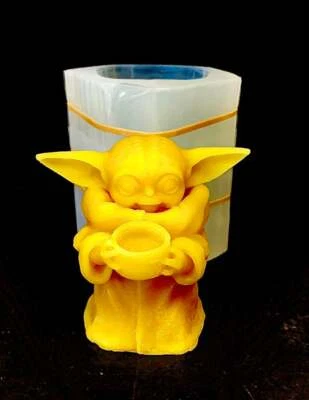 "Molde de silicona 3D Baby Yoda para velas jabón resina molde 3,5""" Foto 1 de 4