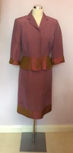 LAURA ASHLEY DARK DUSKY PINK DRESS AND JACKET SUIT SIZE 10 - Picture 1 of 6