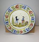Henriot Quimper HB French Decorative Display Plate Signed Vintage Man And Woman