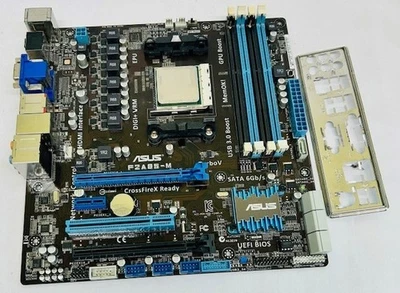 Asus F2A85-M REV 1.02 Socket FM2+ DDR3 Motherboard, AMD CPU & I/O Shield - Image 1 of 4