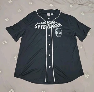 The Amazing Spider-Man Marvel maglia nera stile baseball bottoni uomo taglia XL NUOVA - Foto 1 di 6
