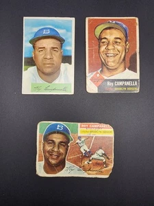 Lote de 3 tarjetas Roy Campanella 1953, 1954 y 1956 - Imagen 1 de 2