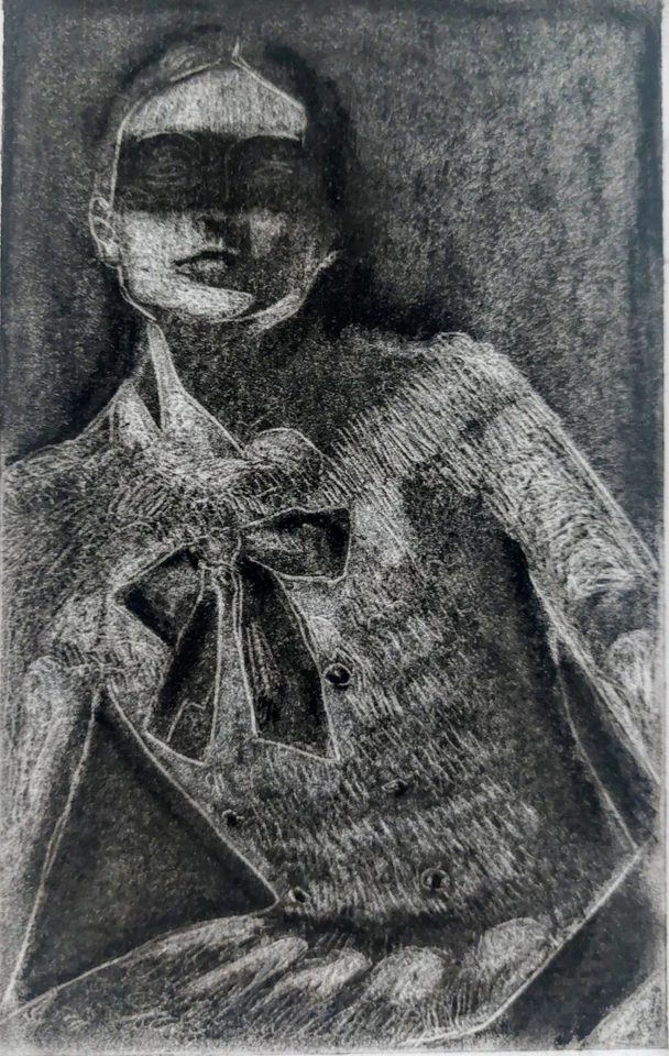 ÚNICO dibujo al carbón: arte de retrato original mate Foto 1 de 4