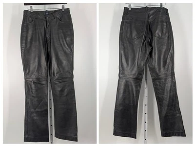 Pantalones Gap Vintage Años 90 Y2K Cuero de Vaca Negros 30 31 Cintura Baja Grunge Punk Moto Foto 1 de 4