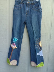Vintage Mary-kate And Ashley Girls 14 Bell Bottom Embroidered Patchwork... - Picture 1 of 14