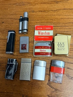 Lote de encendedores vintage publicidad Milwaukee Gears, Winston, Ronson Typhoon ++ Foto 1 de 4