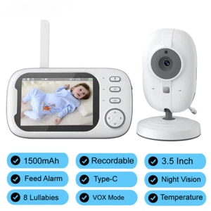 Monitor de bebé 1500 mAh inalámbrico 2 vías audio conversación temperatura monitor cámara nuevo - Imagen 1 de 18
