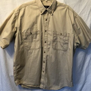 Browning Mens Hommes Beige Button Up Vented All Cotton Hunting Vented Shirt XL - Picture 1 of 10