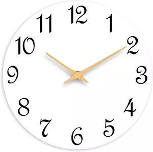 Wall Clock, 8 Inch Modern Wall Clocks Battery Operated, Small Silent Non Ticking - Picture 1 of 12