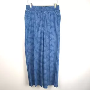 DG2 Diane Gilman Damen Jeanshose weites Bein Gr. Medium blau Palmen Gummibund - Bild 1 von 11
