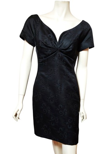 DIOR by GALLIANO ROBE NOIRE black wool silk dress F W 2001