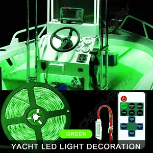 Green Underwater Submersible Night Fishing Light Boat Attract Fish LED 12V - Picture 1 of 12