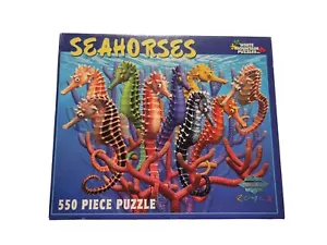 White Mountain SEAHORSES Royce 550 Piece Jigsaw Puzzle #457S COMPLETE  - Picture 1 of 2